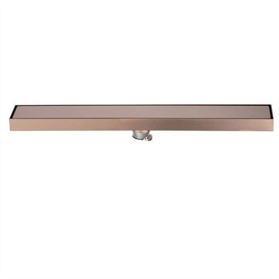 Linear Shower Drain, Brushed Rose Gold, 2-in-1 Tile Cover, 304 Stainless Steel, 80 cm