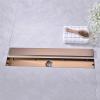 Linear Shower Drain, Brushed Rose Gold, 2-in-1 Tile Cover, 304 Stainless Steel, 80 cm view 4