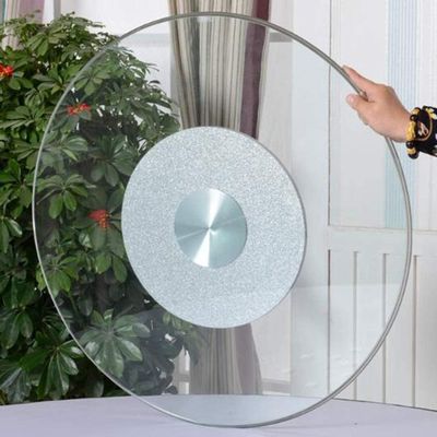 Large Glass Lazy Susan Turntable for Dining Tables, 30-Inch Tempered Glass Centerpiece with Quiet Bearings