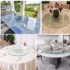 Large Glass Lazy Susan Turntable for Dining Tables, 30-Inch Tempered Glass Centerpiece with Quiet Bearings view 2
