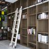Rustic Black Retractable Library Ladder Hardware Kit, Telescoping Steel Roller and Braked Floor Casters, Easy Installation, Ladder Not Included view 3