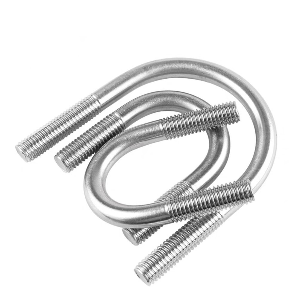 M8 316 Stainless Steel Round U-Bolts, M8 x 33 mm, 2-Pack