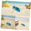 Mikinona 16-Piece Miniature Boat Decor Set, Resin Sailboats with Wood view 3