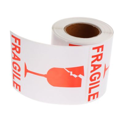 Hohopeti Red Fragile Warning Stickers, Self-Adhesive Shipping Labels