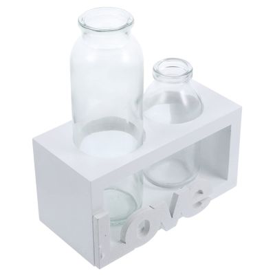 FUNOMOCYA Hydroponic Glass Vase with Wooden Stand, Nordic Style