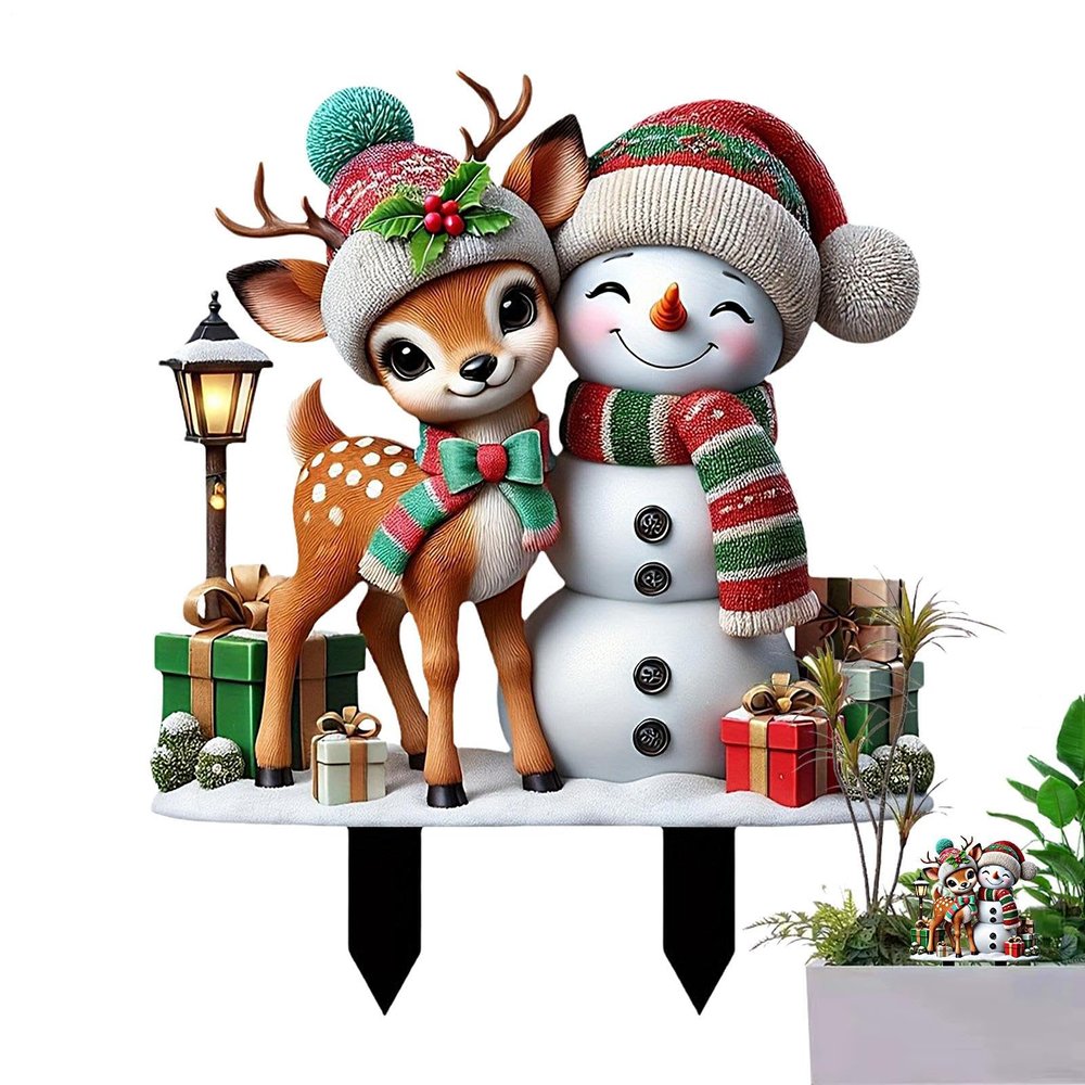 Christmas Garden Stakes, 2D Acrylic Outdoor Decorations