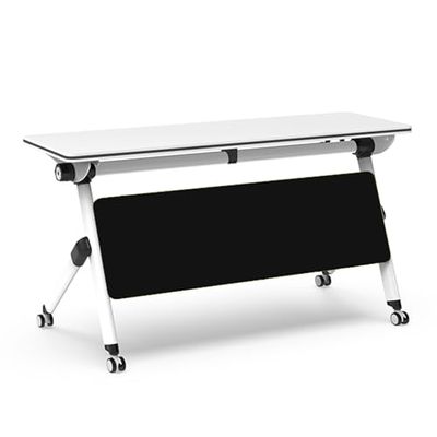 Mobile Conference Table with Casters, Space-Saving Rectangular Design for Office Meetings and Training, Large, 139.7 x 50.8 x 76.2 cm, Black
