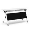 Mobile Conference Table with Casters, Space-Saving Rectangular Design for Office Meetings and Training, Large, 139.7 x 50.8 x 76.2 cm, Black view 1