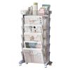 Blue Vegetable Storage Rack and Bookshelf Cart with Wheels—Space-Saving Desk Corner Display Rack and Magazine Holder for Tight Spaces view 1