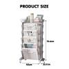Blue Vegetable Storage Rack and Bookshelf Cart with Wheels—Space-Saving Desk Corner Display Rack and Magazine Holder for Tight Spaces view 3