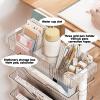 Blue Vegetable Storage Rack and Bookshelf Cart with Wheels—Space-Saving Desk Corner Display Rack and Magazine Holder for Tight Spaces view 4