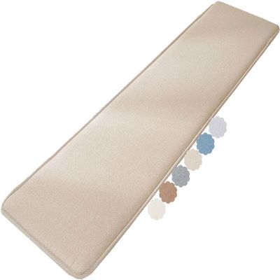 Outdoor Linen Bench Cushion, Khaki, 30 x 80 cm