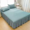 Surwin Modern Solid-Color Bed Skirt with Ruffles, Quilted Bedspread, Aqua 1, 180 × 200 cm view 2