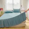 Surwin Modern Solid-Color Bed Skirt with Ruffles, Quilted Bedspread, Aqua 1, 180 × 200 cm view 3