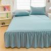 Surwin Modern Solid-Color Bed Skirt with Ruffles, Quilted Bedspread, Aqua 1, 180 × 200 cm view 4