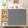 Sliding Cabinet Curtain, Linen-Look Blackout Privacy Curtain, Gray, 90 x 50 cm view 2