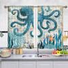 Odot 2-Piece Blue Octopus Bistro Curtain, 65 x 115 cm view 2