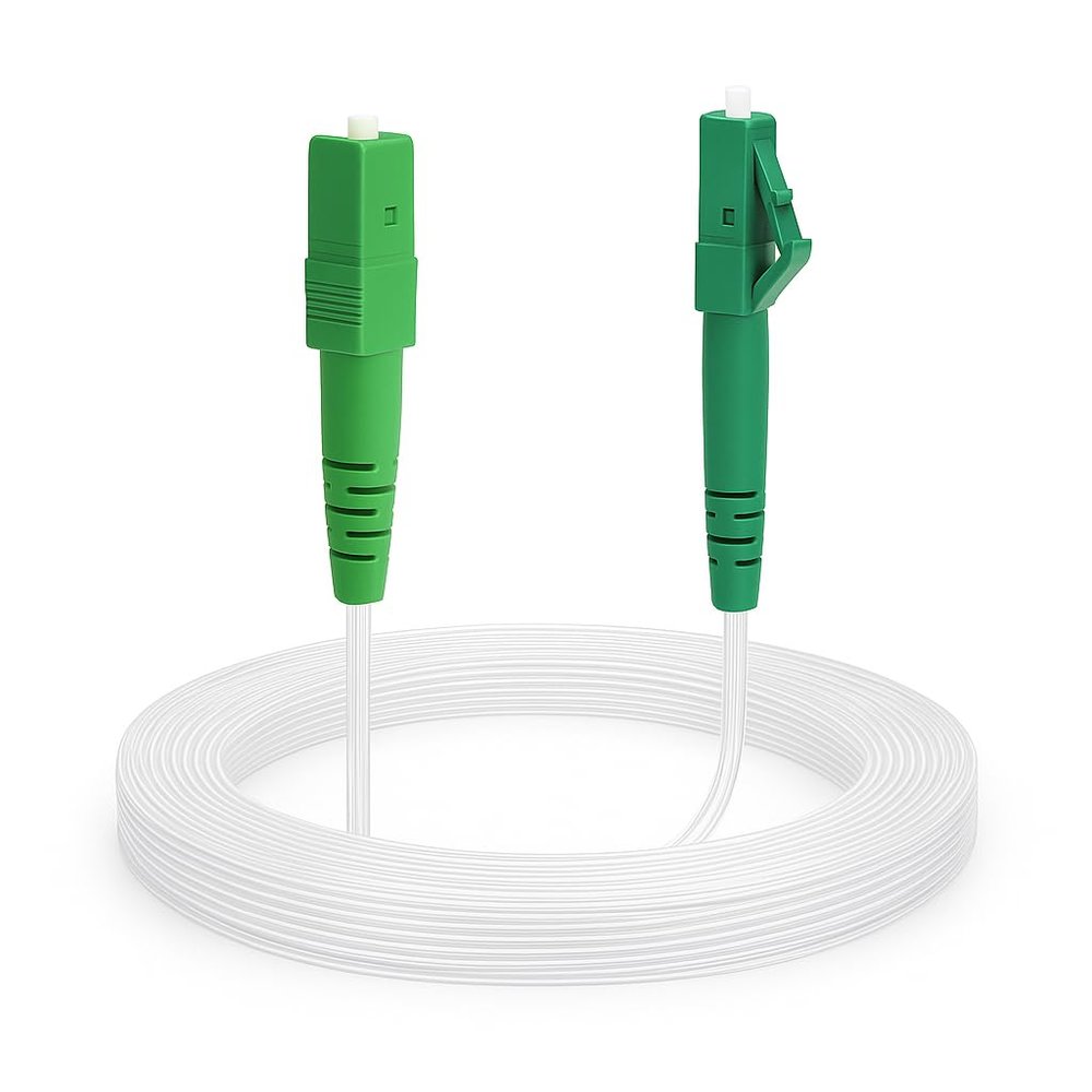 CONBIC LC/APC 8 to SC/APC 8 Fiber Optic Cable, Transparent/Invisible, Simplex OS2, 9/125 µm, G.657.A2, Ultra-Thin & Flexible (1 m)