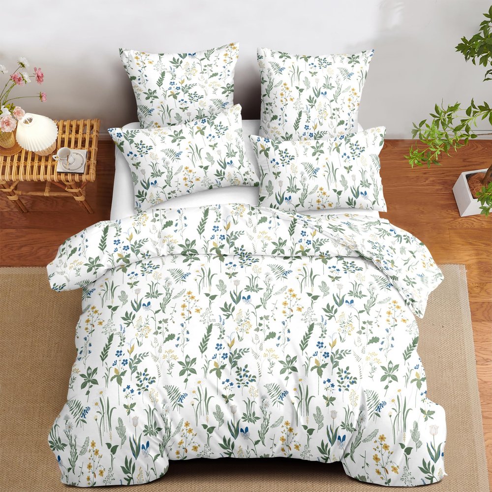 Covebett Green Floral Duvet Cover Set 135 x 200 cm