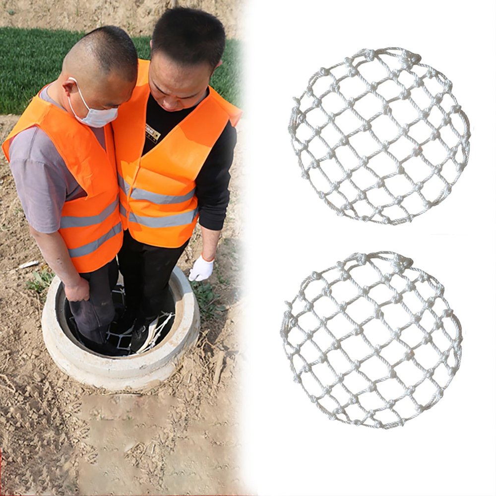MLYAYE Safety Net for Manhole Covers, 2/4/6-Pack, Enhanced Safety, Rain-, Cold- and UV-Resistant (2-Pack, Diameter: 78 cm/30.7 in)