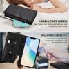 FANFO Wallet Case for Xiaomi 15T with Multiple Card Slots, Shoulder Strap, Black view 4
