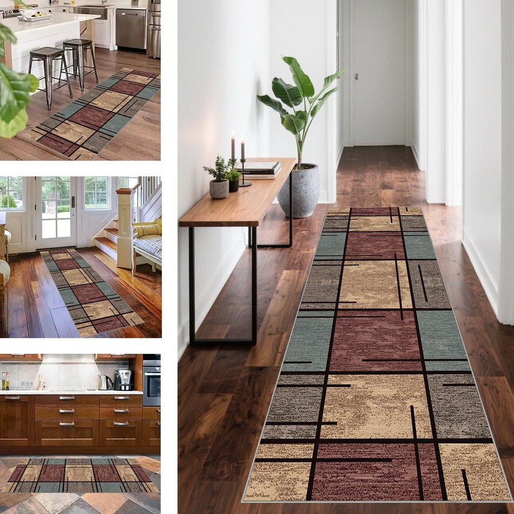 Modern Washable Non-Slip Kitchen Runner Rug, 50 x 120 cm