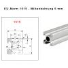 Coavoo 1515 Aluminum Profile, 2050 mm, Silver, T-Slot, 6-Pack view 2