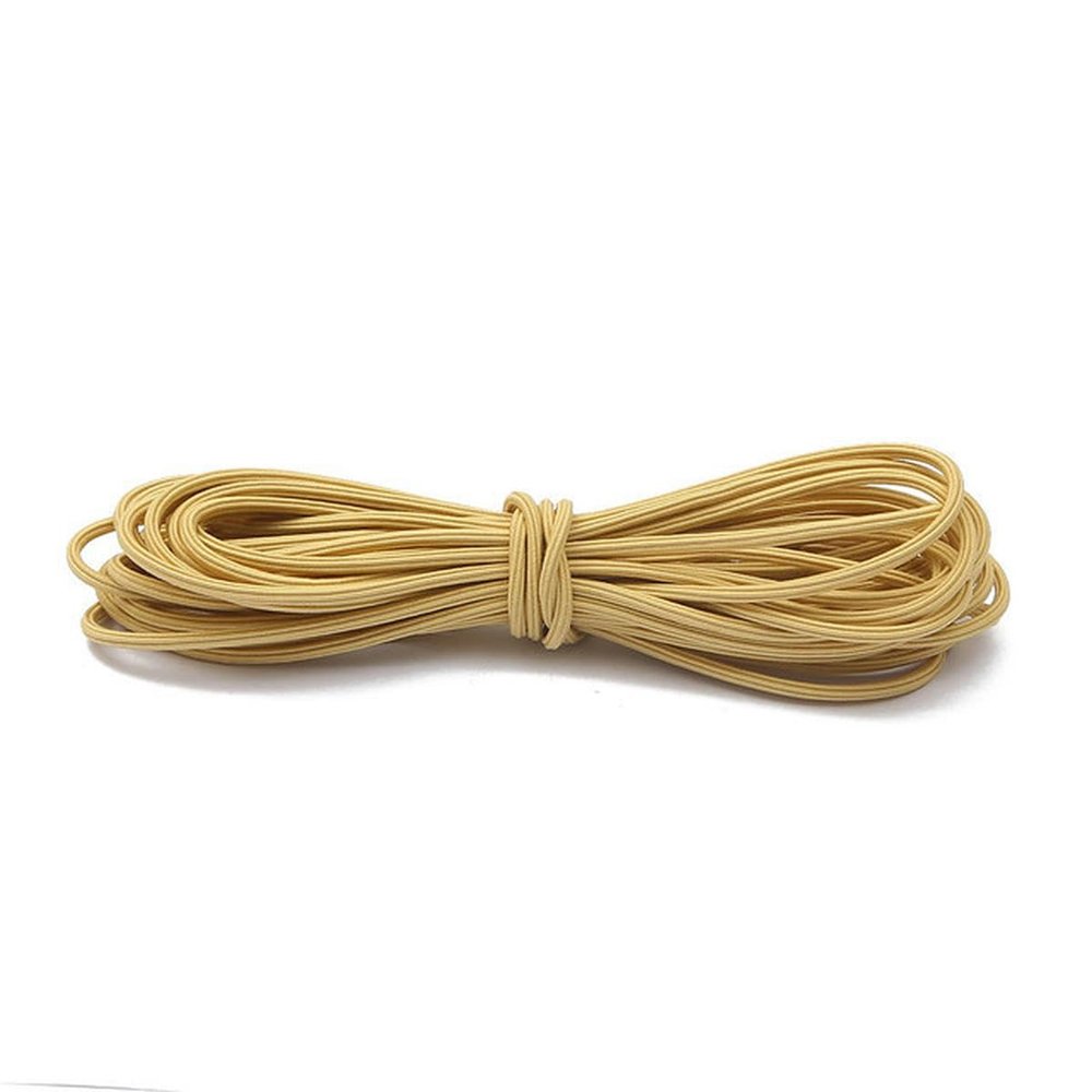 OAOAO Yellow Round Elastic Cord, 2 mm, 5 m, 1 Piece