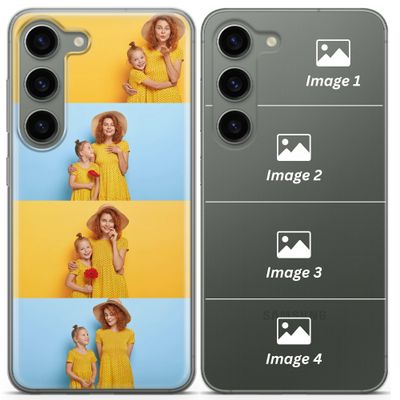 Personalized Phone Case for Samsung Galaxy S23 Plus – Custom TPU Photo Case with 4-Photo Collage