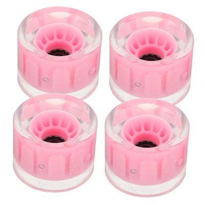HEMOTON 4-Piece Pink PU Cruiser Longboard Wheels with Automatic Lighting