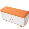 Odaima Bench Cushion, 5 cm Thick, Removable Linen Cover, Non-Slip, Orange, 30 x 30 x 5 cm view 1