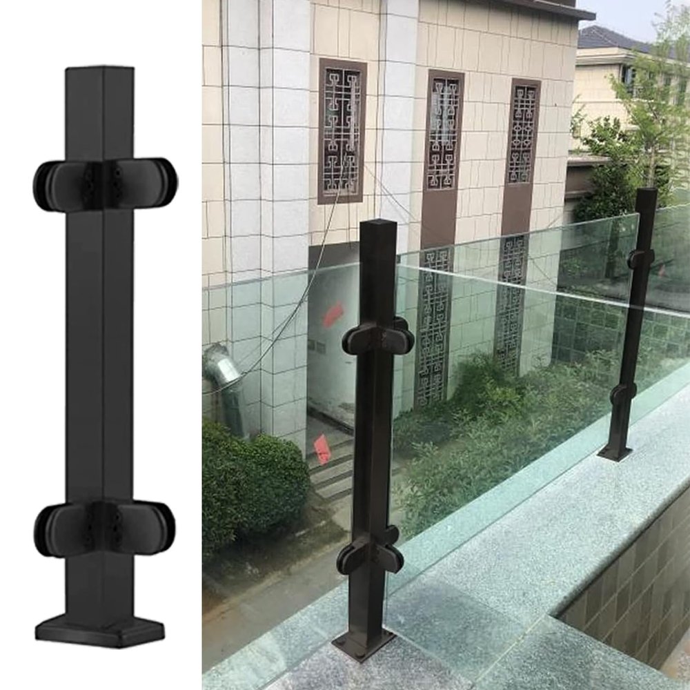 Glass Railing System with Clamp Posts for Stairs and Pool Fencing, Indoor/Outdoor