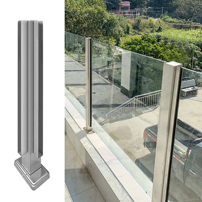 Stainless Steel Railing Post for Patio, Terrace, Pool and Outdoor Areas, Gray, 125 cm