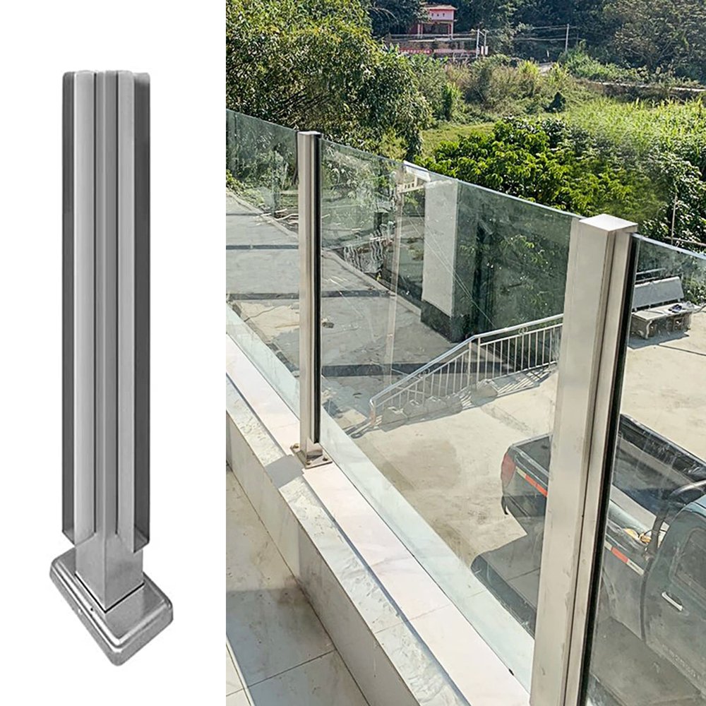 Stainless Steel Railing Post for Patio, Terrace, Pool and Outdoor Areas, Gray, 125 cm
