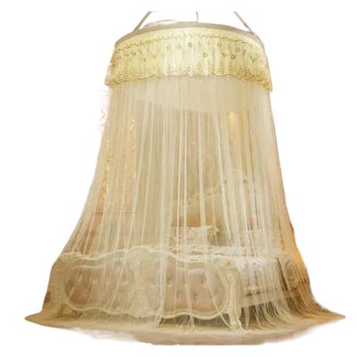 NJIEzhao Round Bed Mosquito Net, Lace Canopy for Double Bed, Color 14, 1.35 m (4.5 ft)