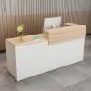 CCUKTFN Reception Desk with Drawer and Open Shelves, Modern Reception Counter 100 × 240 cm for Offices, Salons, Lobbies and Retail Stores view 1