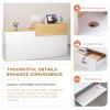 CCUKTFN Reception Desk with Drawer and Open Shelves, Modern Reception Counter 100 × 240 cm for Offices, Salons, Lobbies and Retail Stores view 3