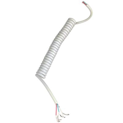 4-Conductor Telescoping Coil Cable, White, 3 mm OD, 50–70 cm
