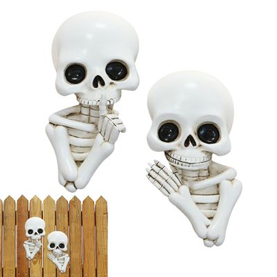 Skull Decoration for Home, Resin Sculpture in a Hidden Pose As