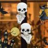 Skull Decoration for Home, Resin Sculpture in a Hidden Pose As view 3