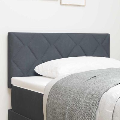 Qnhdfrt Wall-Mounted Velvet Headboard, Dark Gray, 35.4 x 15.7 Inches