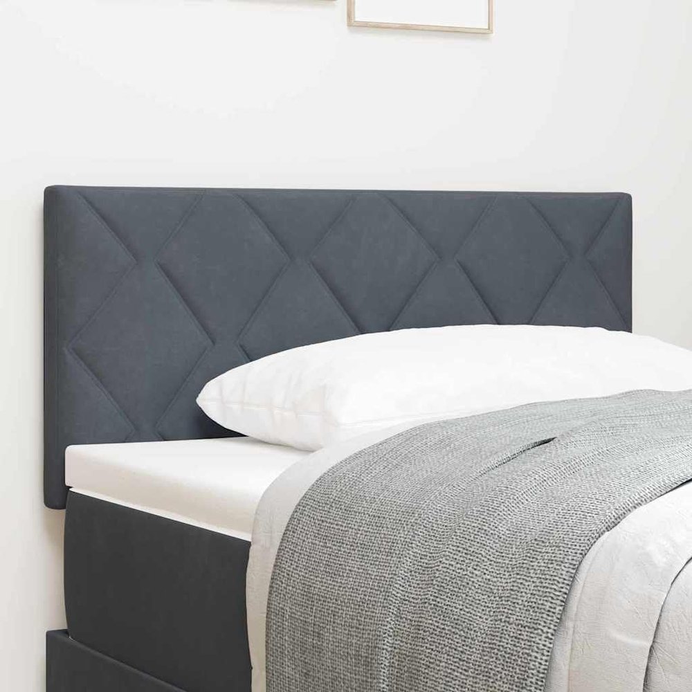 Qnhdfrt Wall-Mounted Velvet Headboard, Dark Gray, 35.4 x 15.7 Inches