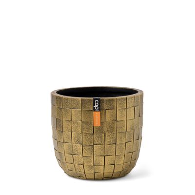 Capi Europe Blocks Ball Planter, 17 x 15 cm, Gold, Indoor - CAPI Indoor BBSGB133