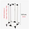 Rolling Hula Hoop Organizer Stand, Mobile Display Cart with PVC Shelf, Easy Assembly for Home Gym or Office Storage view 2
