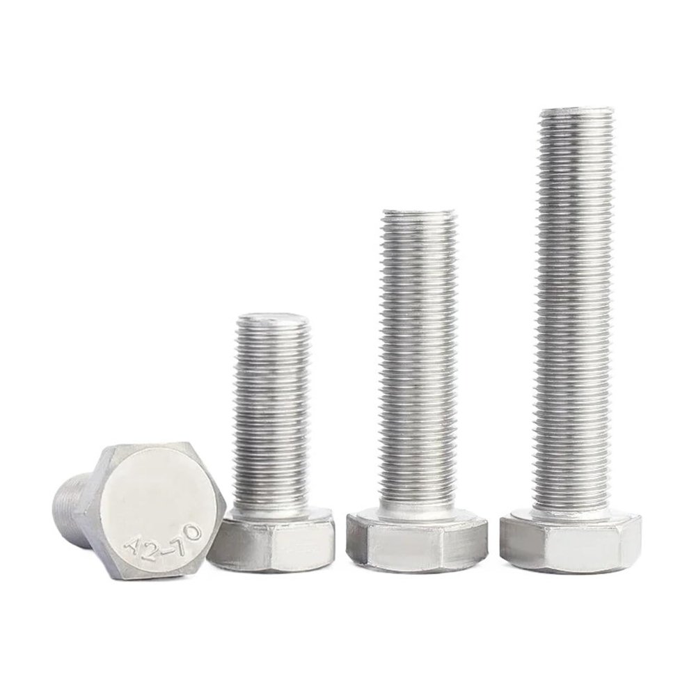 DeVow M6–M16 Fine-Thread External Hex Bolts, 304 Stainless Steel, DIN 933, M6 × 0.75 × 35 mm, 3 pcs