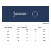DeVow M6–M16 Fine-Thread External Hex Bolts, 304 Stainless Steel, DIN 933, M6 × 0.75 × 35 mm, 3 pcs view 2