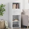 KTHLBRH Tall White Sideboard Made of Engineered Wood, Classic Storage Cabinet, 45 x 42.5 x 124 cm view 1
