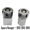 Square ER25 ER32 ER40 Hardened Steel Collet Chuck Block, Hexagonal ER25 Seat view 3