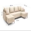 LIKMA Gray-Brown ZAVO U-Shaped Sectional Sofa 286 x 142 cm with Sleeper Function view 2