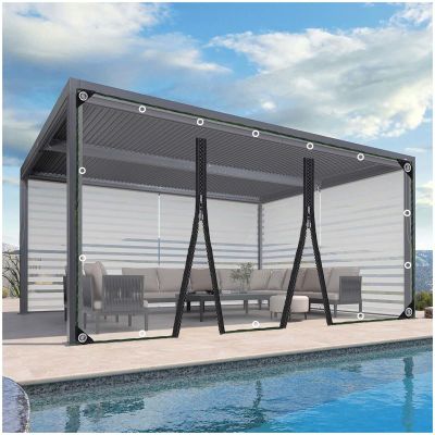 Transparent PVC Tarp Sidewall with 2 Zippers, 6 x 2.8 m